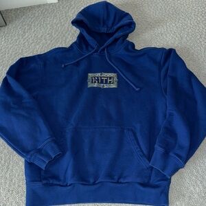 100% Authentic Kith Hanukah Hoodie Hebrew Logo Blue